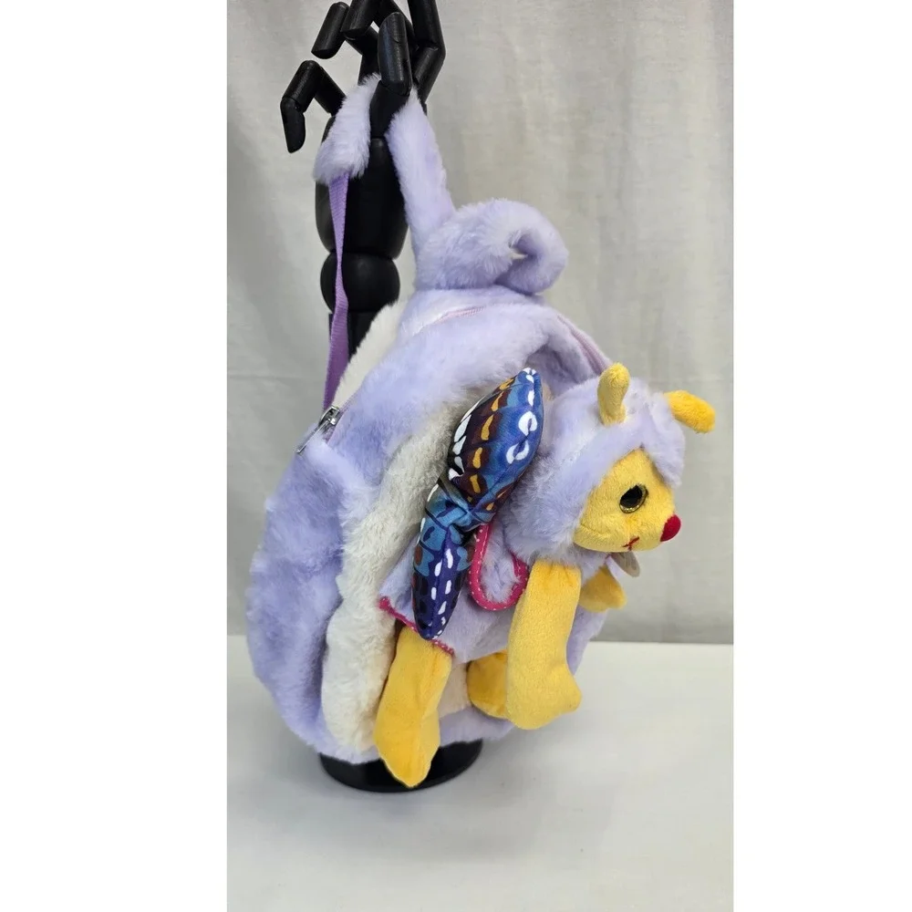 Plushies Huggable Animal Back Pack Lavender Fuzzy Butterfly Detachable Toy NWT